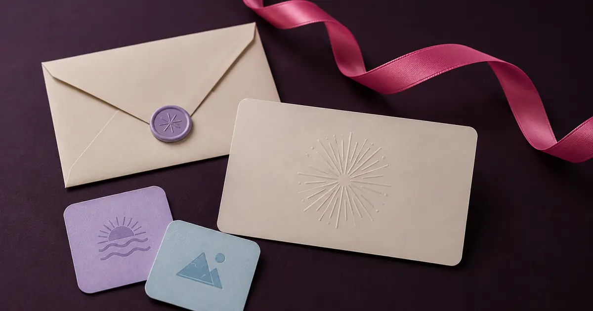 Tarjeta simbólica y pistas preparadas para entregar un bono regalo